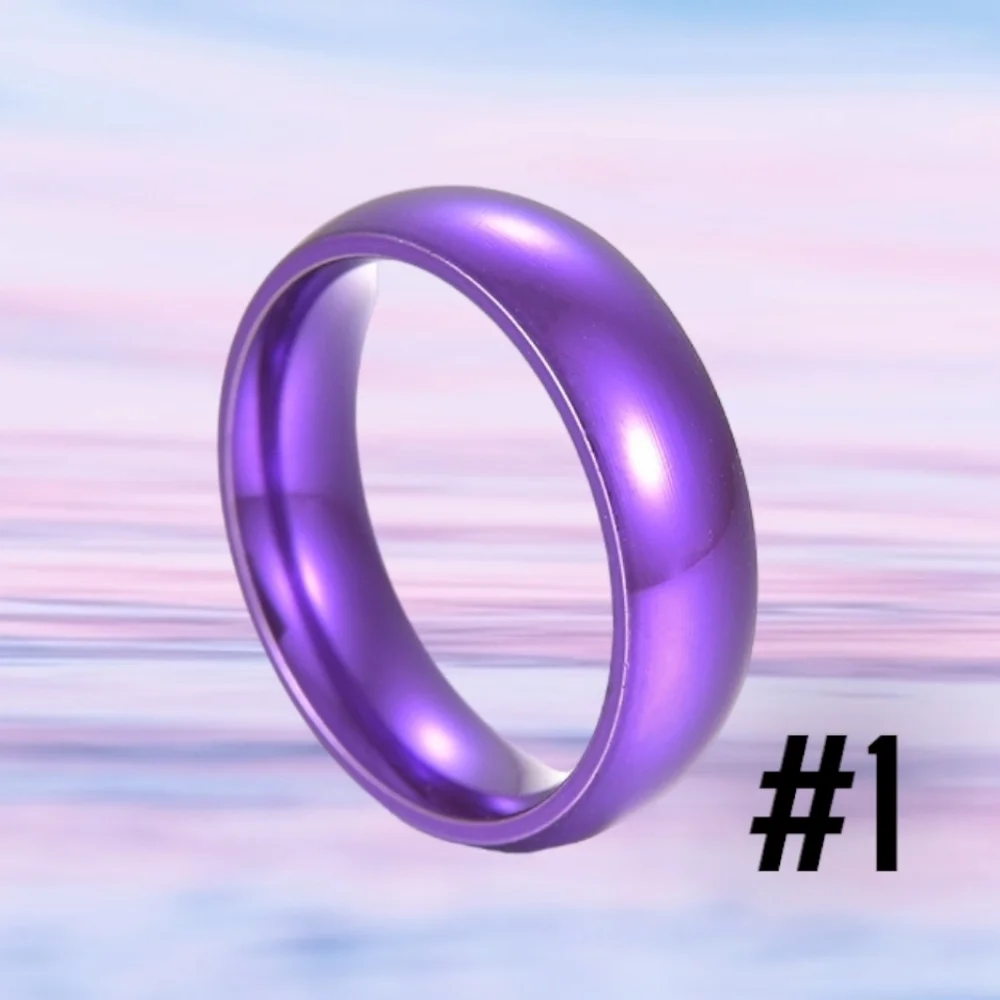 Purple Stainless Steel Band Ring NWT